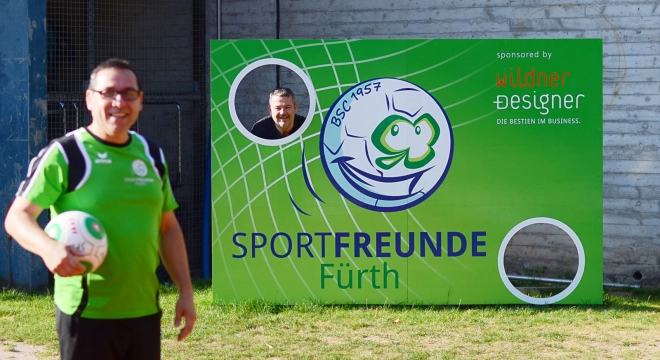 Sponsoring der neuen Torwand der Sportfreunde Fürth