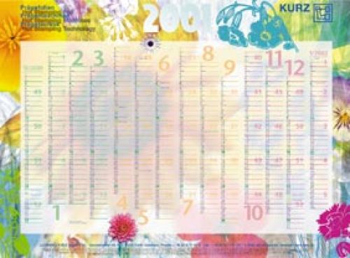 Jahreskalender 2002 mit Heißfolien-Prägungen