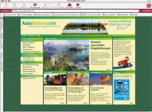 Online Reisebüro für Autoreisen in Deutschland mit individuell programmierten Content Management System