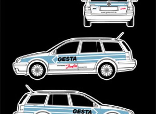 Autobeschriftung für das GESTA-Servicemobil
