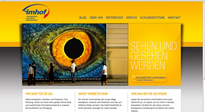 Neuer Blickfang im Web: imhof-werbung.de