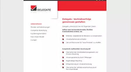 Website des Tochterunternehmens DELEGATE