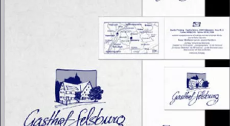 Briefpapier, Visitenkarte und Speisekarte