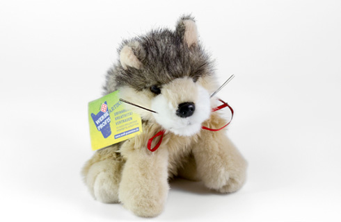 Plüsch-Wölfchen mit Geschenkkarte als nettes Präsent und Sympathieträger