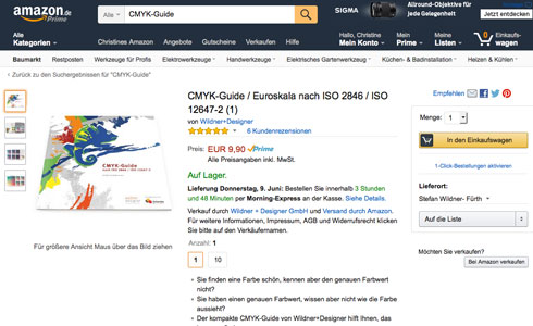 Unser CMYK-Guide als Prime-Produkt bei Amazon